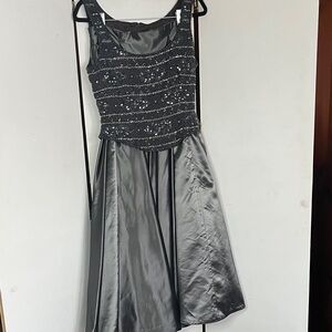 Kay Unger Two Piece Black And Gray Evening Dress